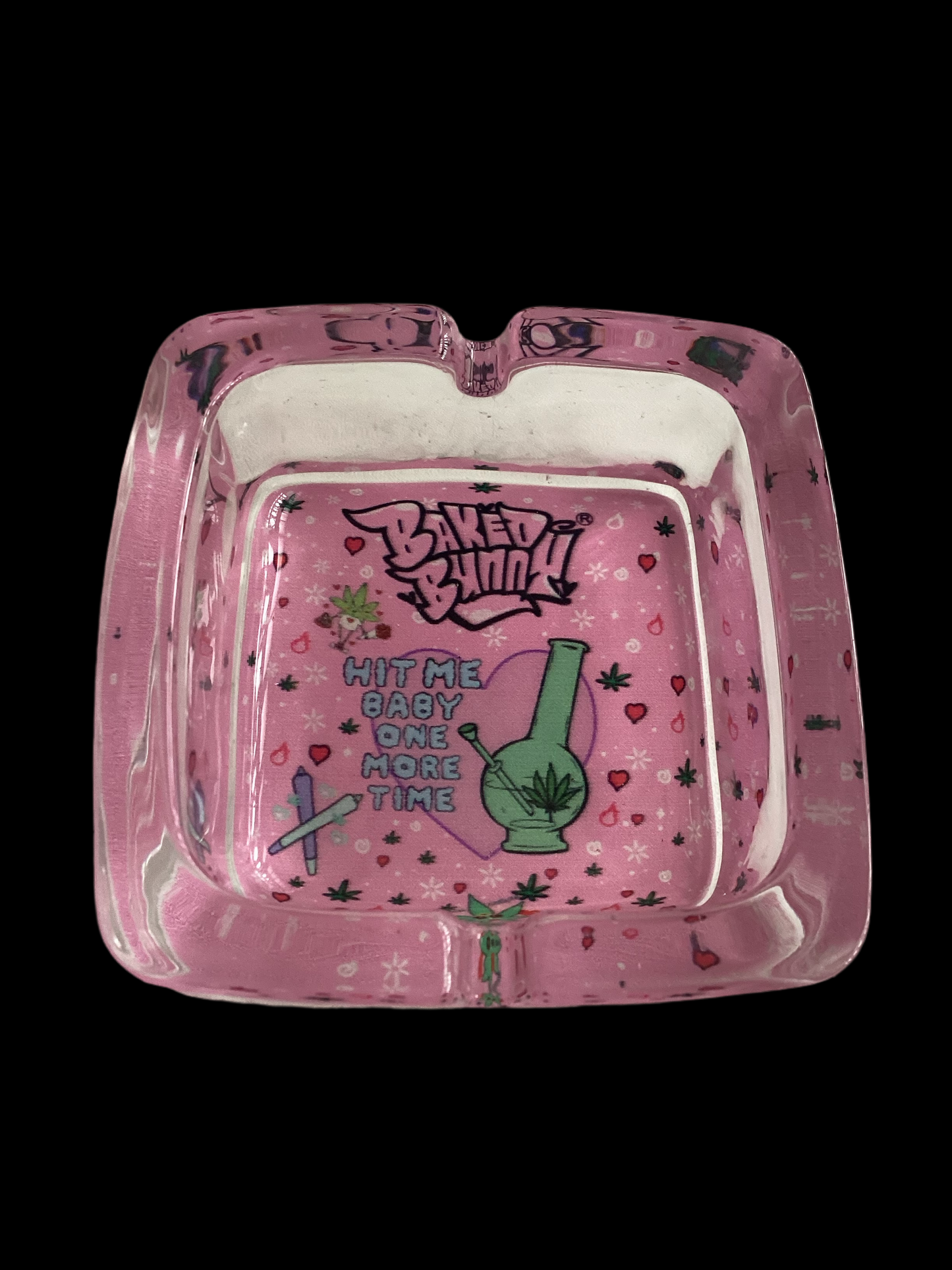 Sungura aliyeokwa mraba wa Kioo Ashtray 90mm