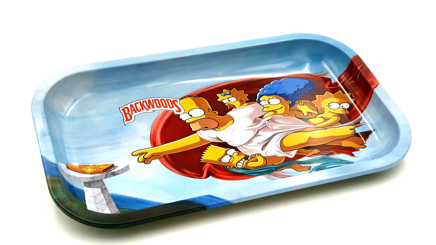Simpsons Backwoods Design Rolling Tray - Large - Bittchaser Smoke Shop