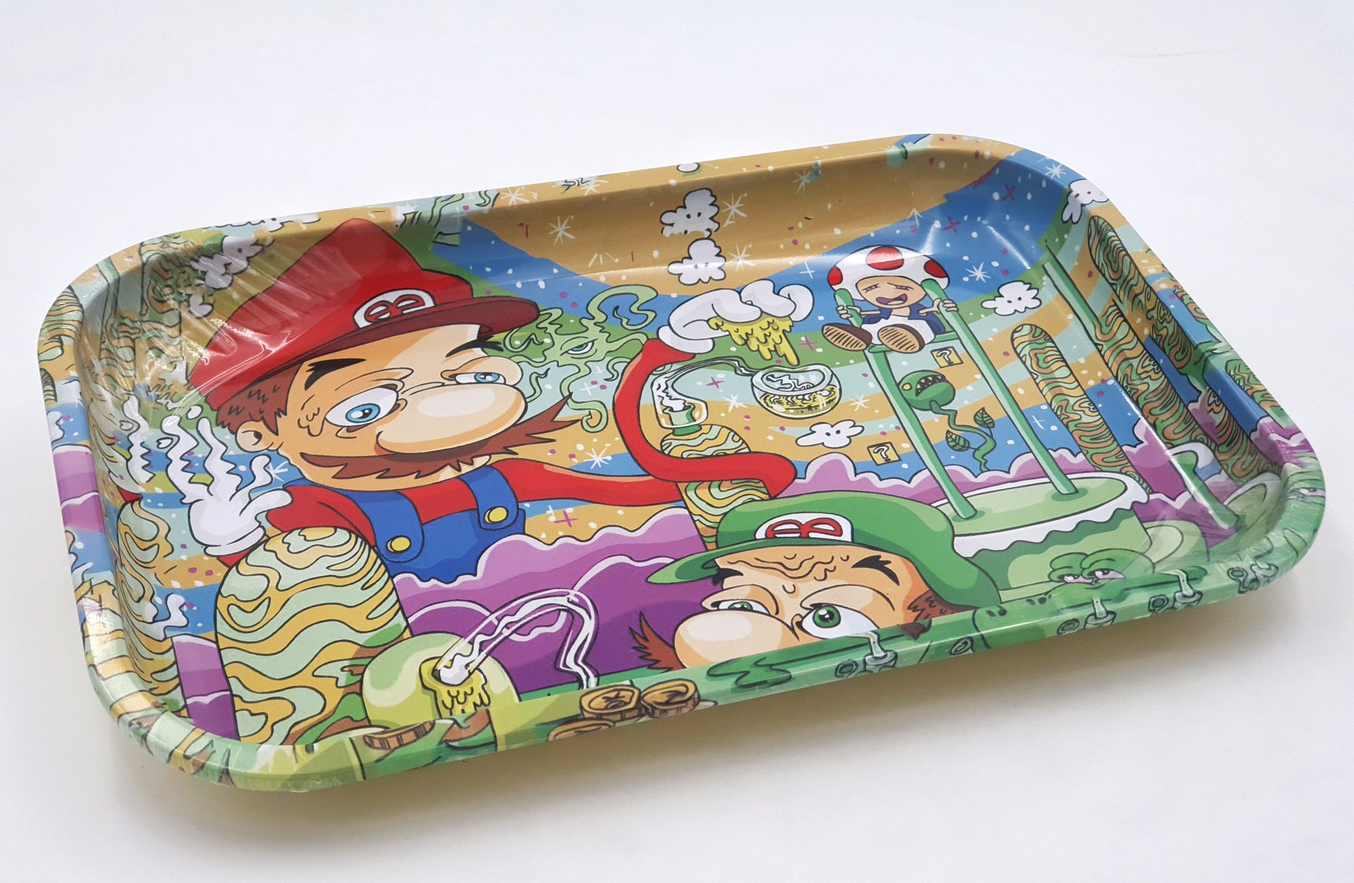 Animated Colourful Artwork Rolling Tray - Large - Bittchaser Smoke Shop