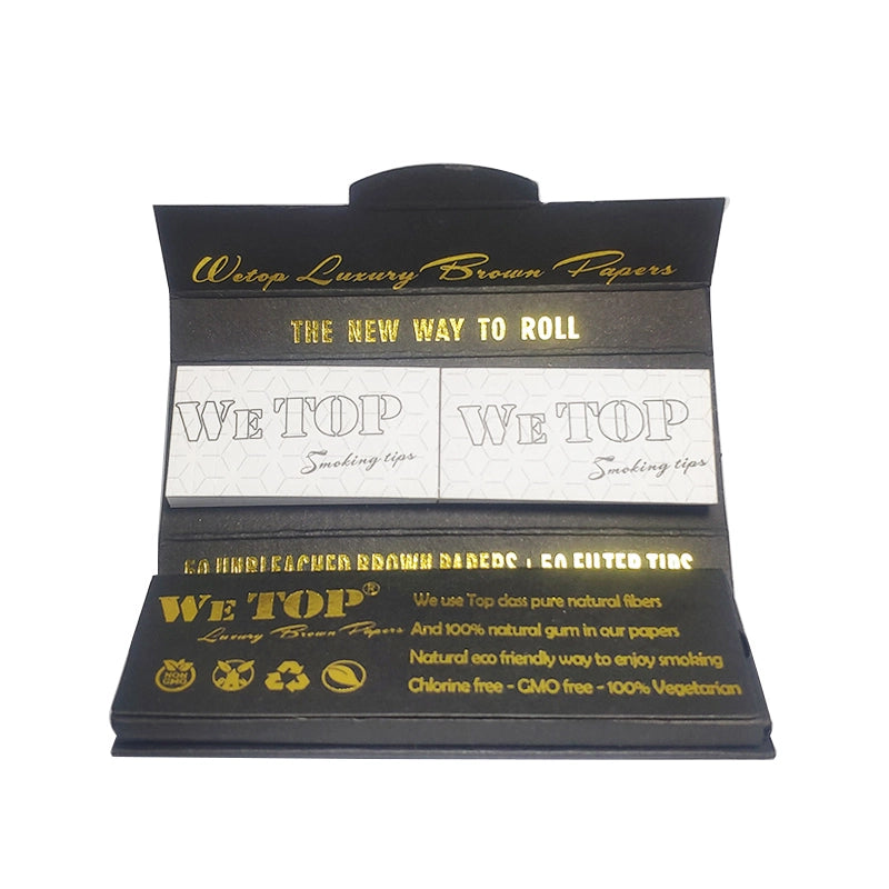 Wetop Luxury 1 1/4 Brown with Filter Tips 24 Booklets, 50 Leaves per booklet (Full Box) - Bittchaser Smoke Shop