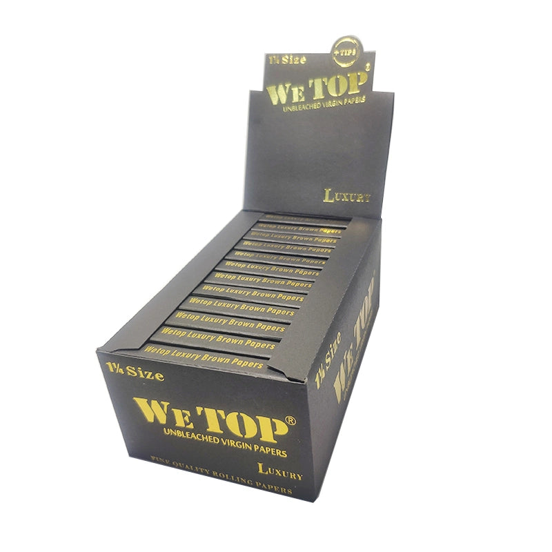 Wetop Luxury 1 1/4 Brown with Filter Tips 24 Booklets, 50 Leaves per booklet (Full Box) - Bittchaser Smoke Shop