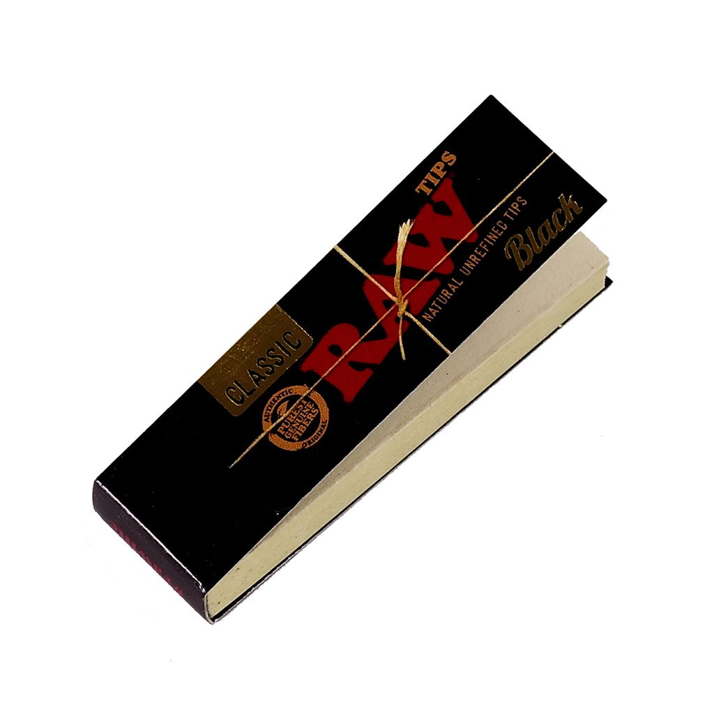 Raw Black Filter Tips Unperforated (Full Box) - Bittchaser Smoke Shop