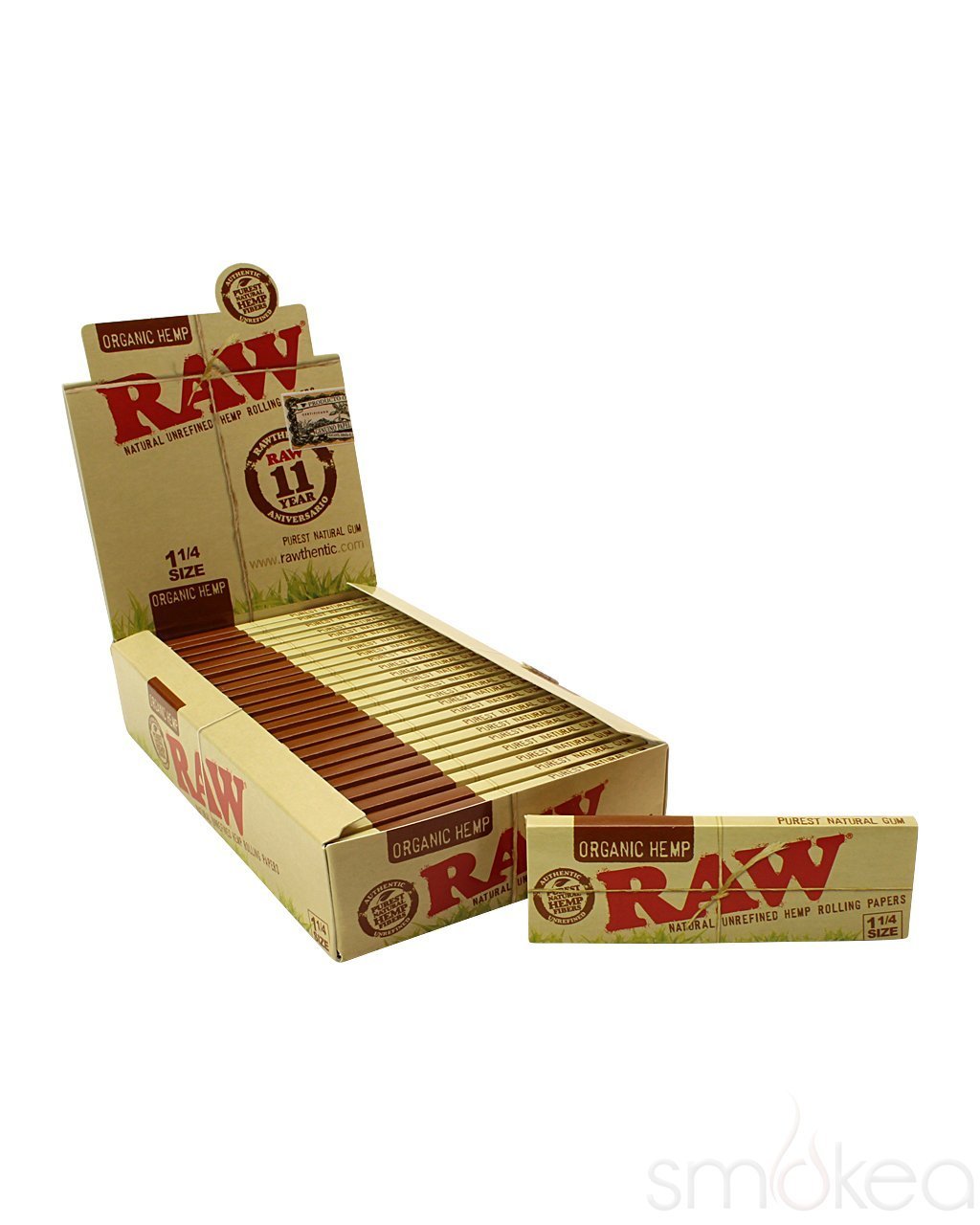 Raw Organic Hemp 1 1/4 Rolling Papers (Full Box) - Bittchaser Smoke Shop