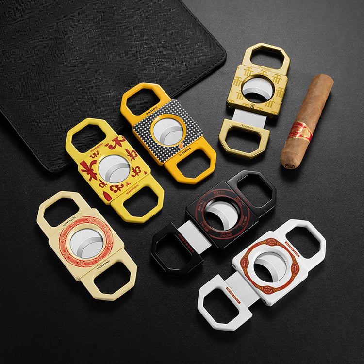 Double Blade Stainless Steel Alloy V-Cutter Cigar Cutter - Bittchaser Smoke Shop