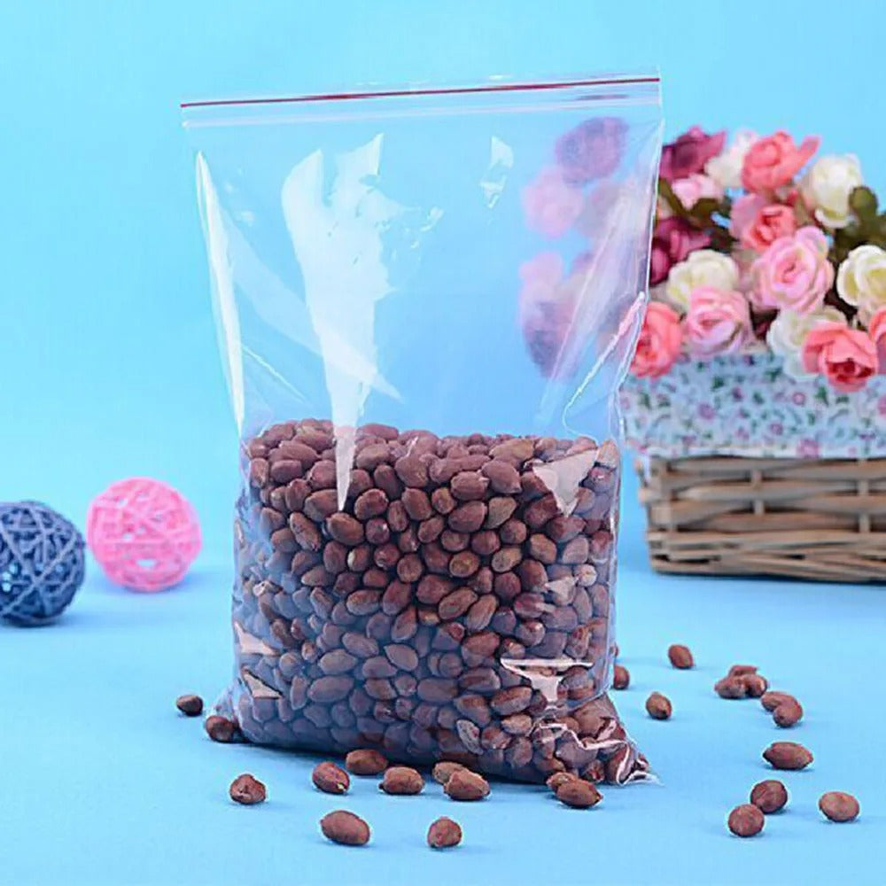 Clear Ziplock Resealable  Food Grade Bags (100pcs Bundle)