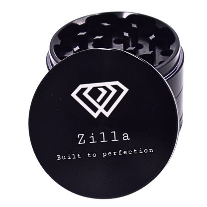 Zilla Aluminium 60mm (Large Size) Herb Grinder - Black - Bittchaser