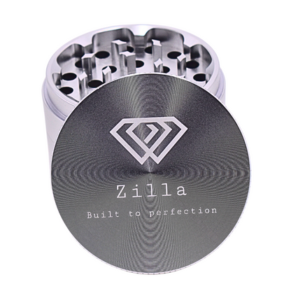 Zilla Aluminium 60mm (Large Size) Herb Grinder - Silver - Bittchaser