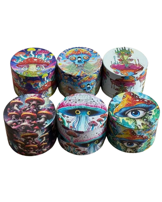Shroomz Trippy 63mm (Medium Size) 4 Part Alloy Metallic Grinders [HG-002]