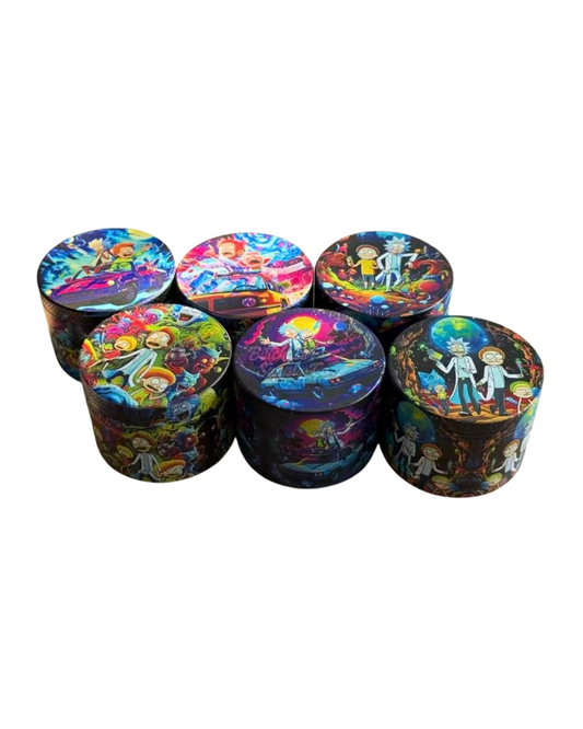 Rick n Morty 63mm (Medium Size) 4 Part Alloy Metallic Grinders [HG-002-1]