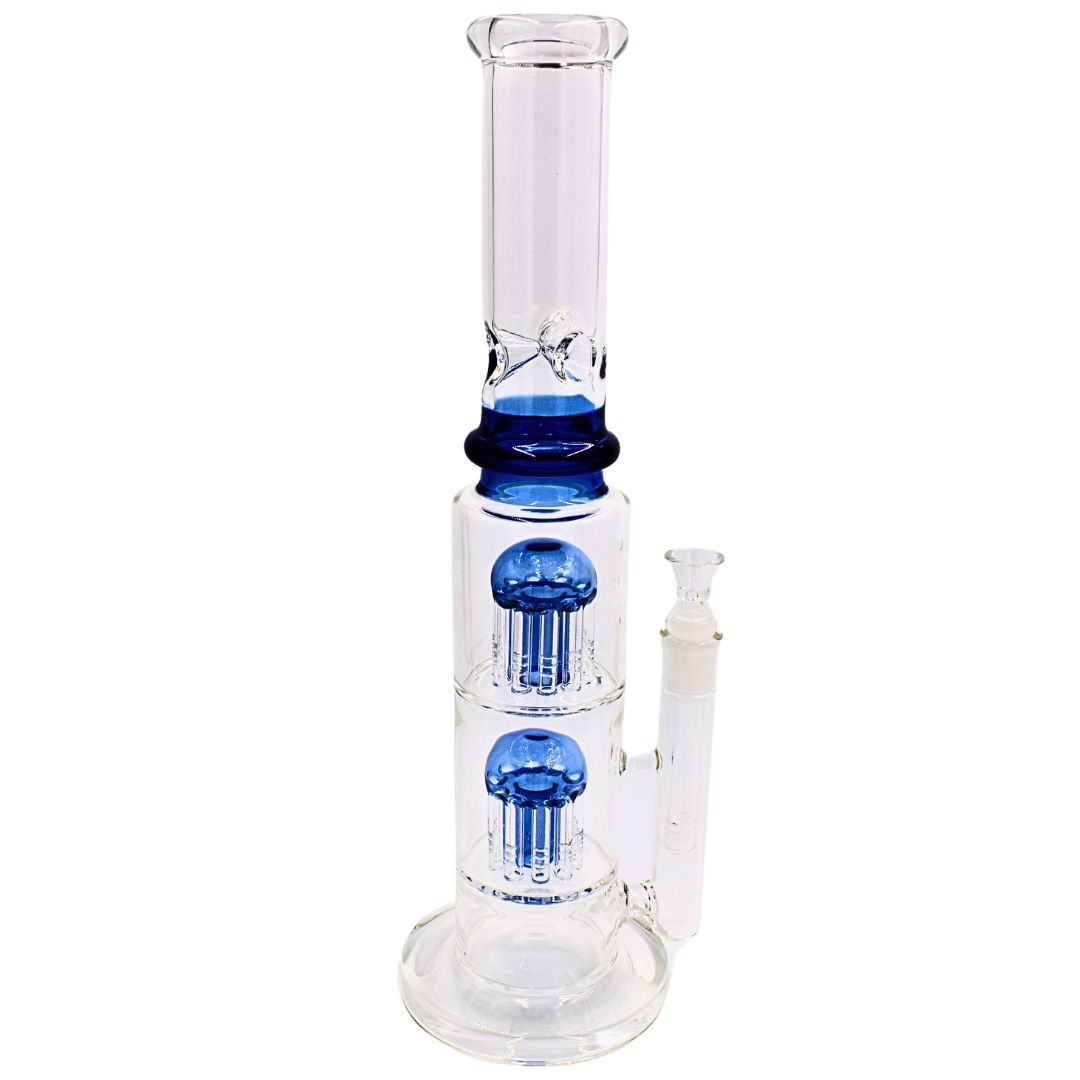 15"Tree Percolator Glass Beaker Bong | Blue