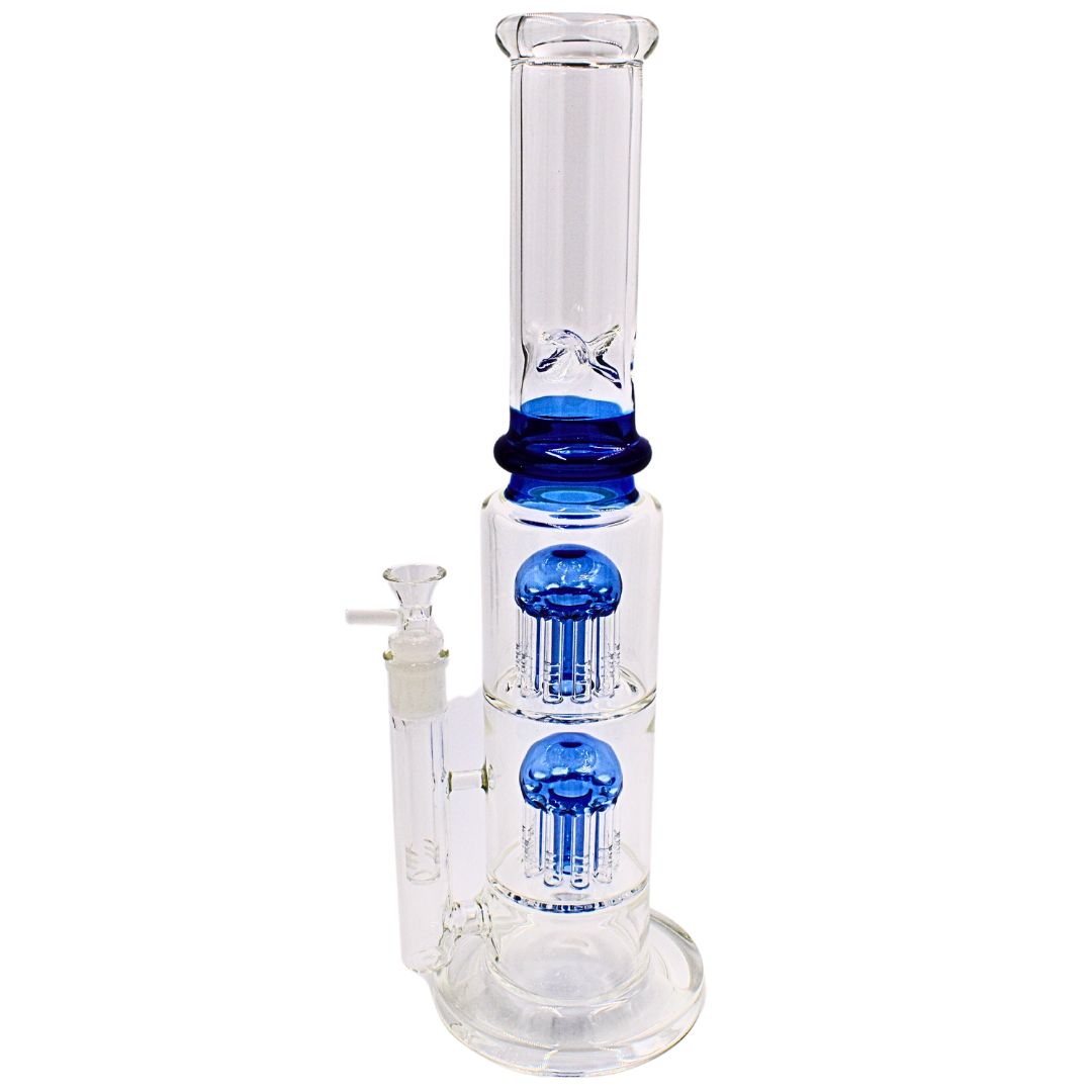 15"Tree Percolator Glass Beaker Bong | Blue