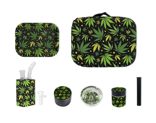 Designer Fine Hemp Plant Art Smoking Kit - Gift Bag