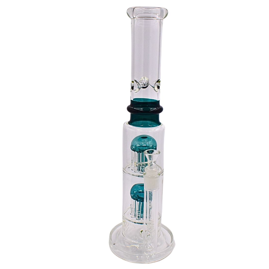 15"Tree Percolator Glass Beaker Bong | Green