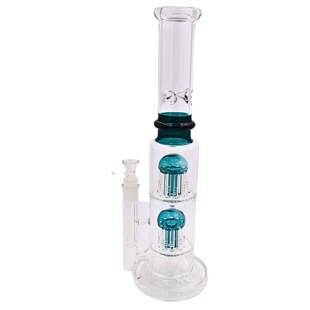 15"Tree Percolator Glass Beaker Bong | Green