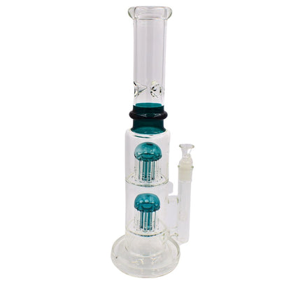 15"Tree Percolator Glass Beaker Bong | Green - Bittchaser