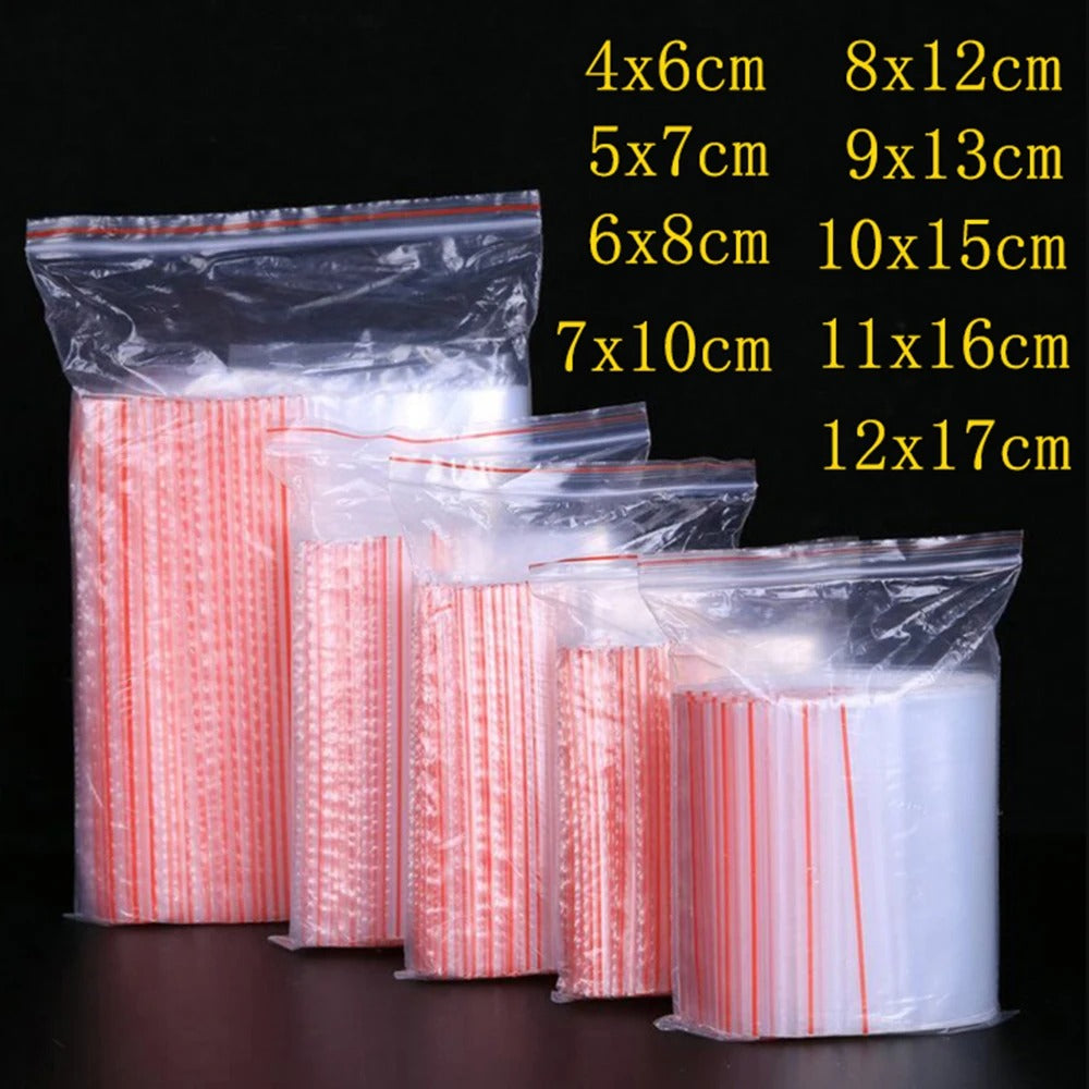 Clear Ziplock Resealable  Food Grade Bags (100pcs Bundle) - Bittchaser Smoke Shop