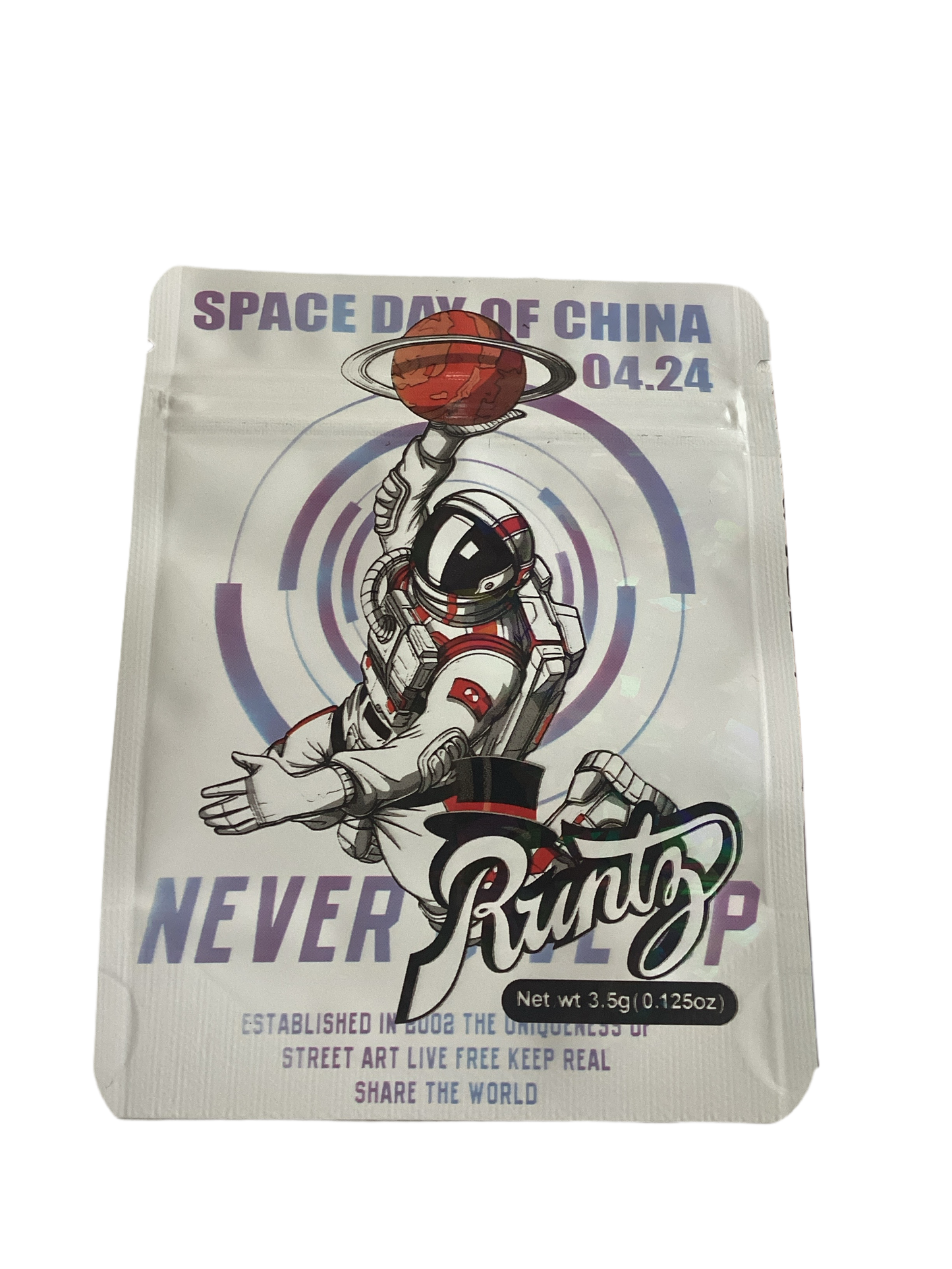 Runtz space day of china  Design Ziplock Smell Proof Bag-3.5g (100pcs)