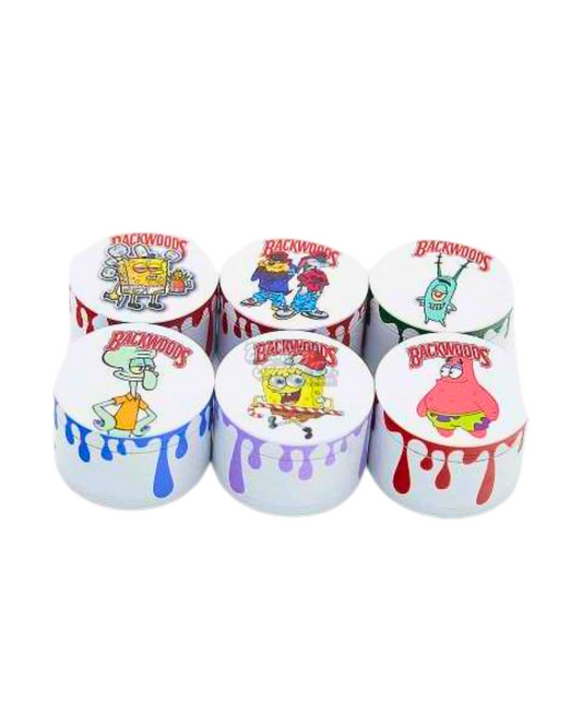 White Backwoods 63mm (Medium Size) 4 Part Alloy Metallic Grinders [HG-009-1]