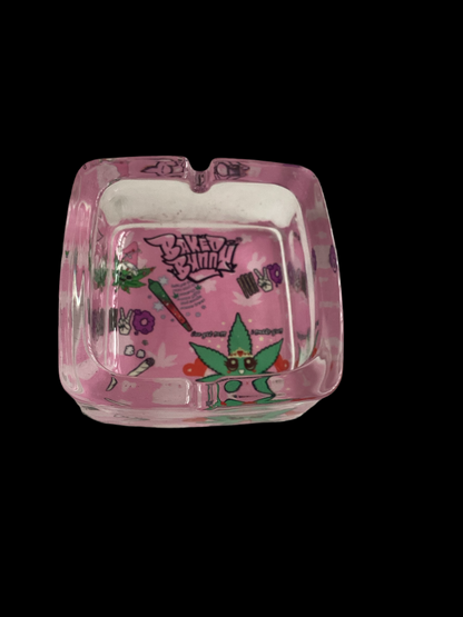 Baked bunny  art square Glass Ashtray 90mm