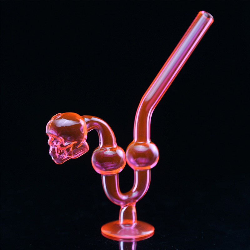 Hippster Glass smoking pipe|Skull Pink U-Shape design