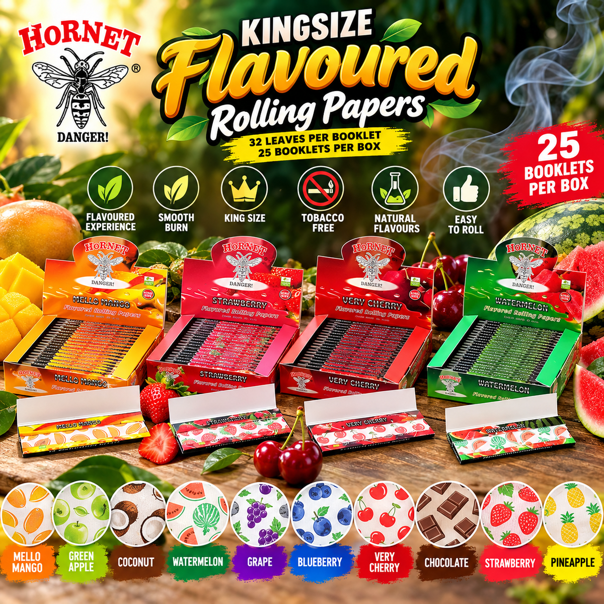 Hornet King Size Flavored Rolling Papers