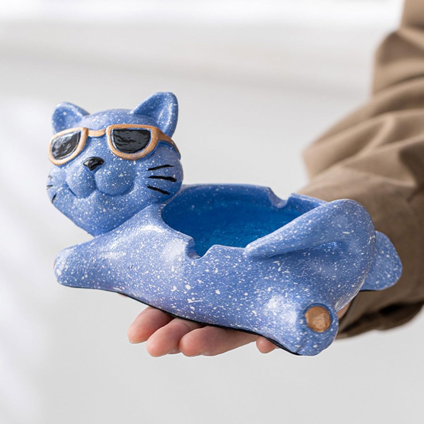Lucky Cat Ceramic Tabletop Ashtray
