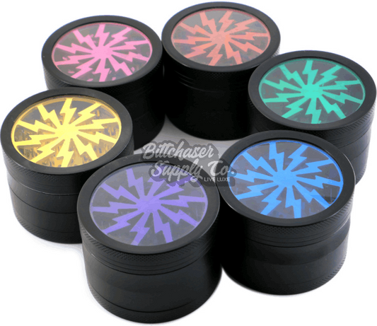 Lightning Thunder 63mm (Medium Size) 4 Part Alloy Metallic Grinders [HG-163]
