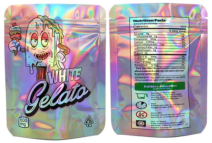 White Gelato Design Ziplock Smell Proof Bag-3.5g