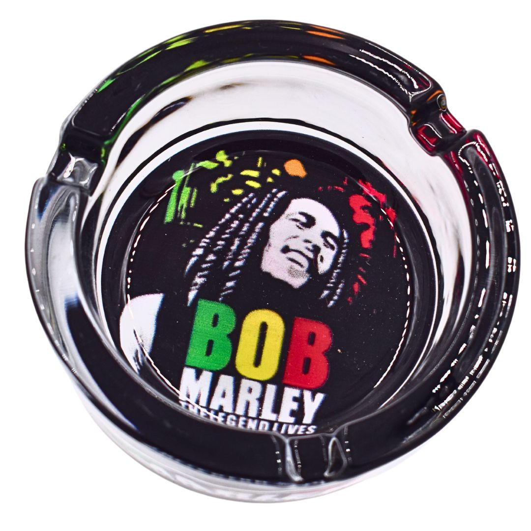 Bob Marley The Legend Lives Art Glass Ashtray