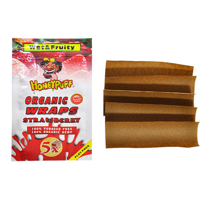 Honeypuff Strawberry Flavored Wraps - (5 Wraps Per Pack) - Bittchaser