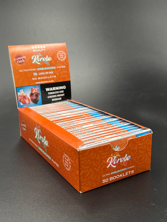Korobo Brown Kingsize  Slim 100 Leaves Rolling Papers - Bittchaser Smoke Shop
