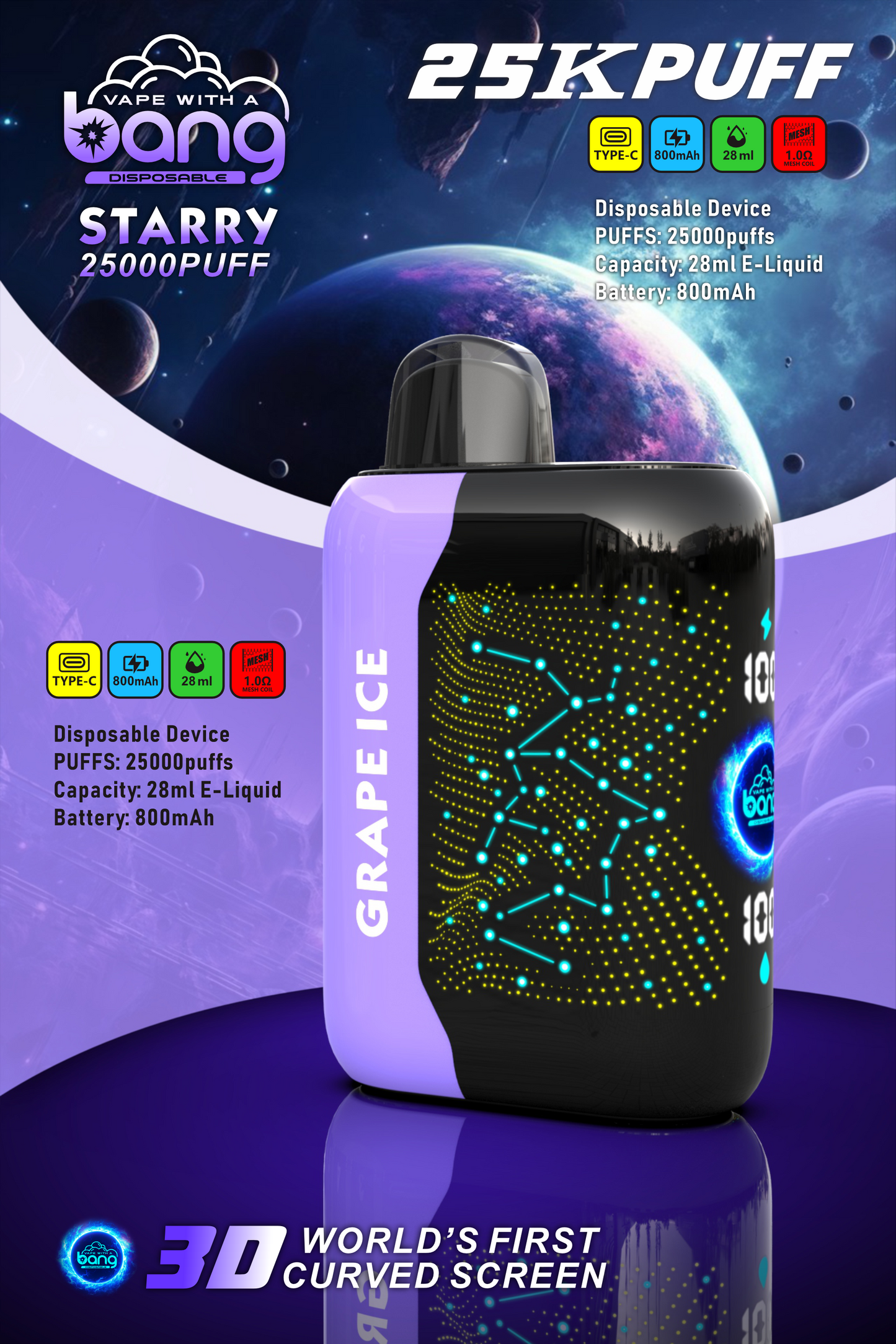 Bang Starry Galaxy25000: 25K Puffs Disposable Vapes