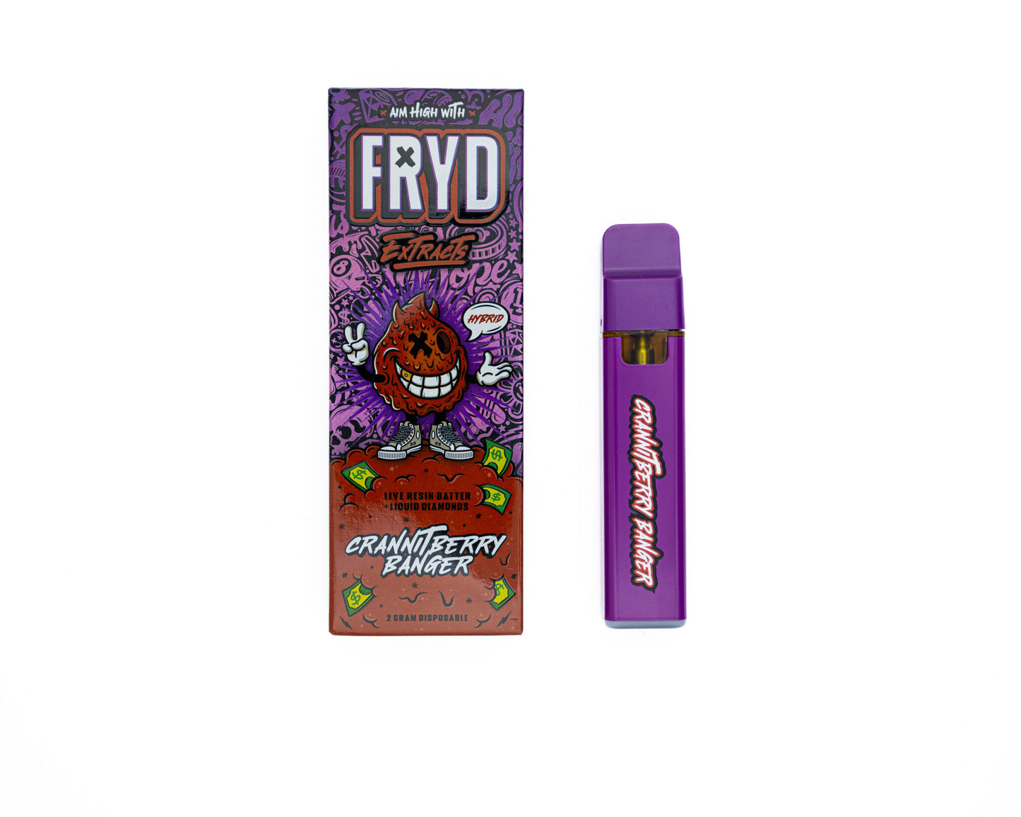 FRYD Extracts Live Resin Batter Liquid Diamonds 2000mg 2G Disposable Rechargeable Carts