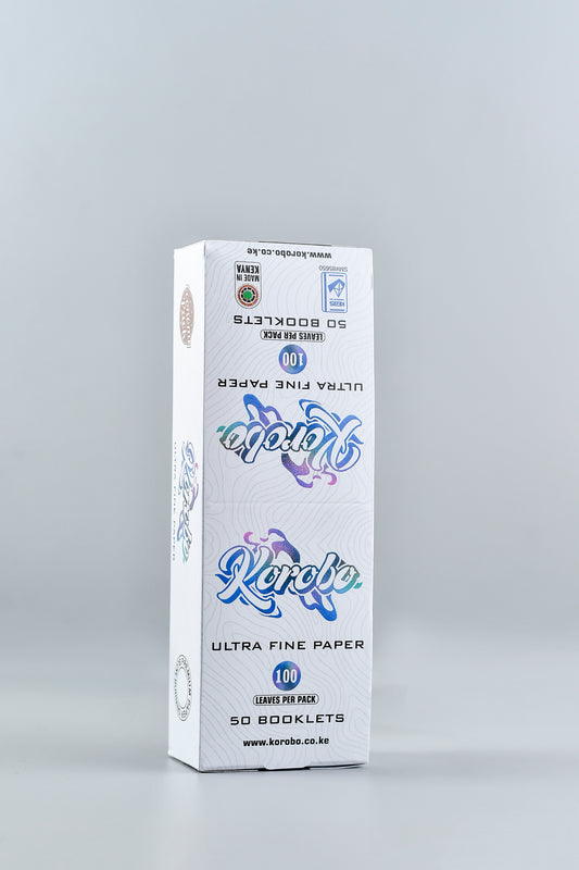 Korobo White Regular Size 100 Leaves Rolling Papers - Bittchaser Smoke Shop