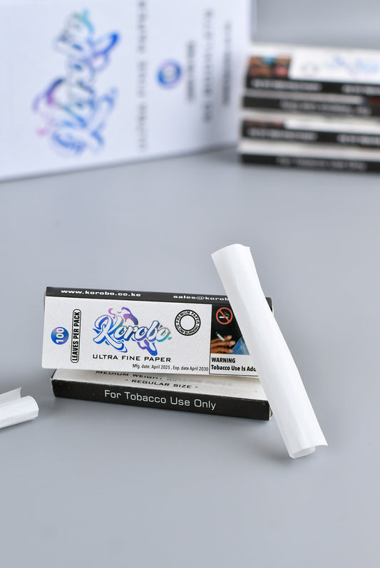 Korobo White Regular Size 100 Leaves Rolling Papers - Bittchaser Smoke Shop