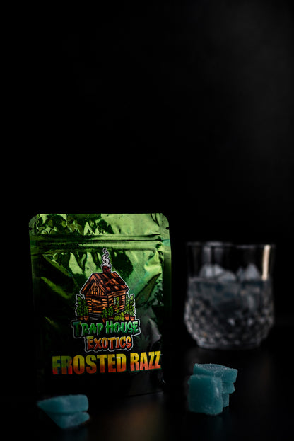 Trap House Exotics Frosted Razz Gummies 5000mg THc Blend - Bittchaser Smoke Shop