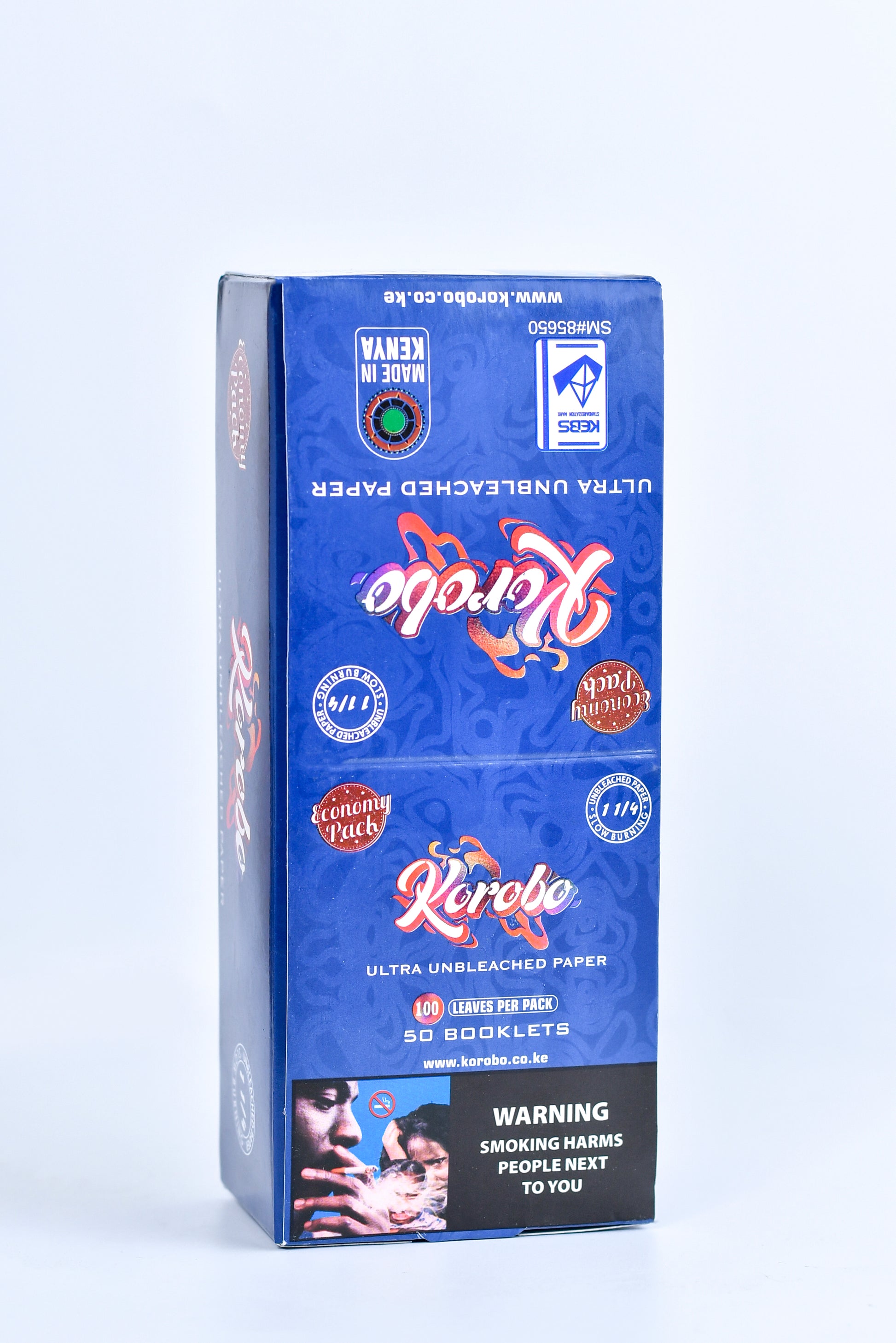 Korobo Blue 1¼ Size  100 Leaves Rolling Papers Stock - Bittchaser Smoke Shop