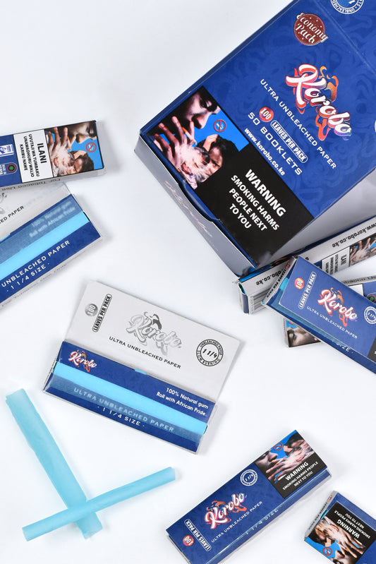 Korobo Blue 1¼ Size  100 Leaves Rolling Papers Stock - Bittchaser Smoke Shop