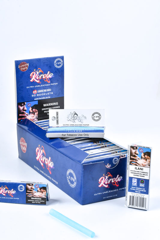 Korobo Blue 1¼ Size  100 Leaves Rolling Papers Stock - Bittchaser Smoke Shop