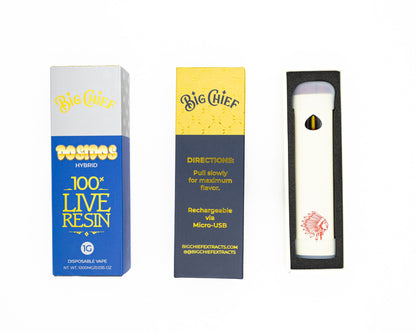 Big Chief – 100% Live Resin - Disposable 1000mg Rechargeable 1g Vape Carts