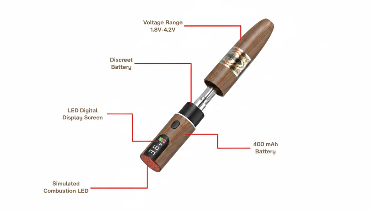 Cigar Style Concealed  510 Thread Cartridge Pen 400mah Battery