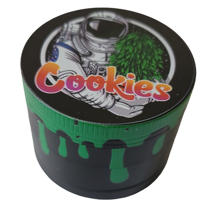 Cookies 50mm (Small) 4 Part Zinc Alloy Metallic Herb Grinder