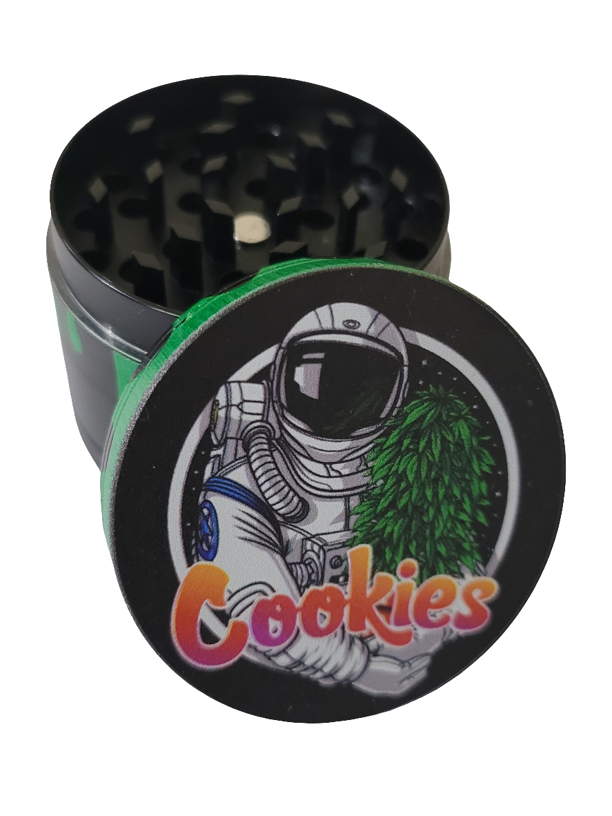 Cookies 50mm (Small) 4 Part Zinc Alloy Metallic Herb Grinder