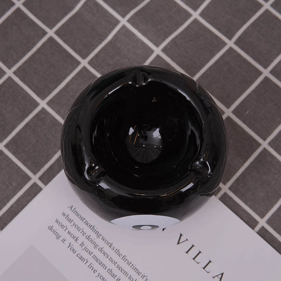 Classic 8 Ball Billiard Ceramic Tabletop Ashtray