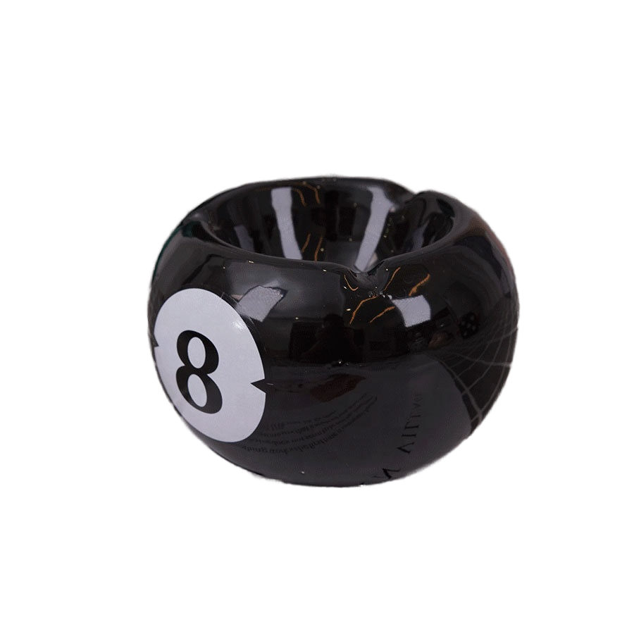 Classic 8 Ball Billiard Ceramic Tabletop Ashtray
