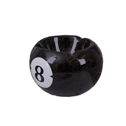 Classic 8 Ball Billiard Ceramic Tabletop Ashtray