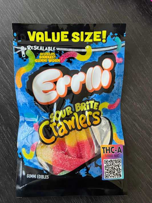 Errlli Sour Brite Crawlers THCA Gummies- 1000mg THCA