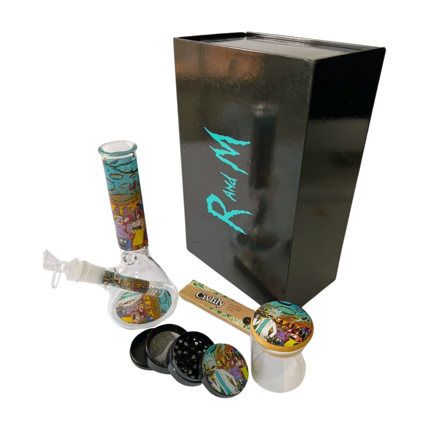 Rick & Morty 11" Glass Bong Kit - Bittchaser