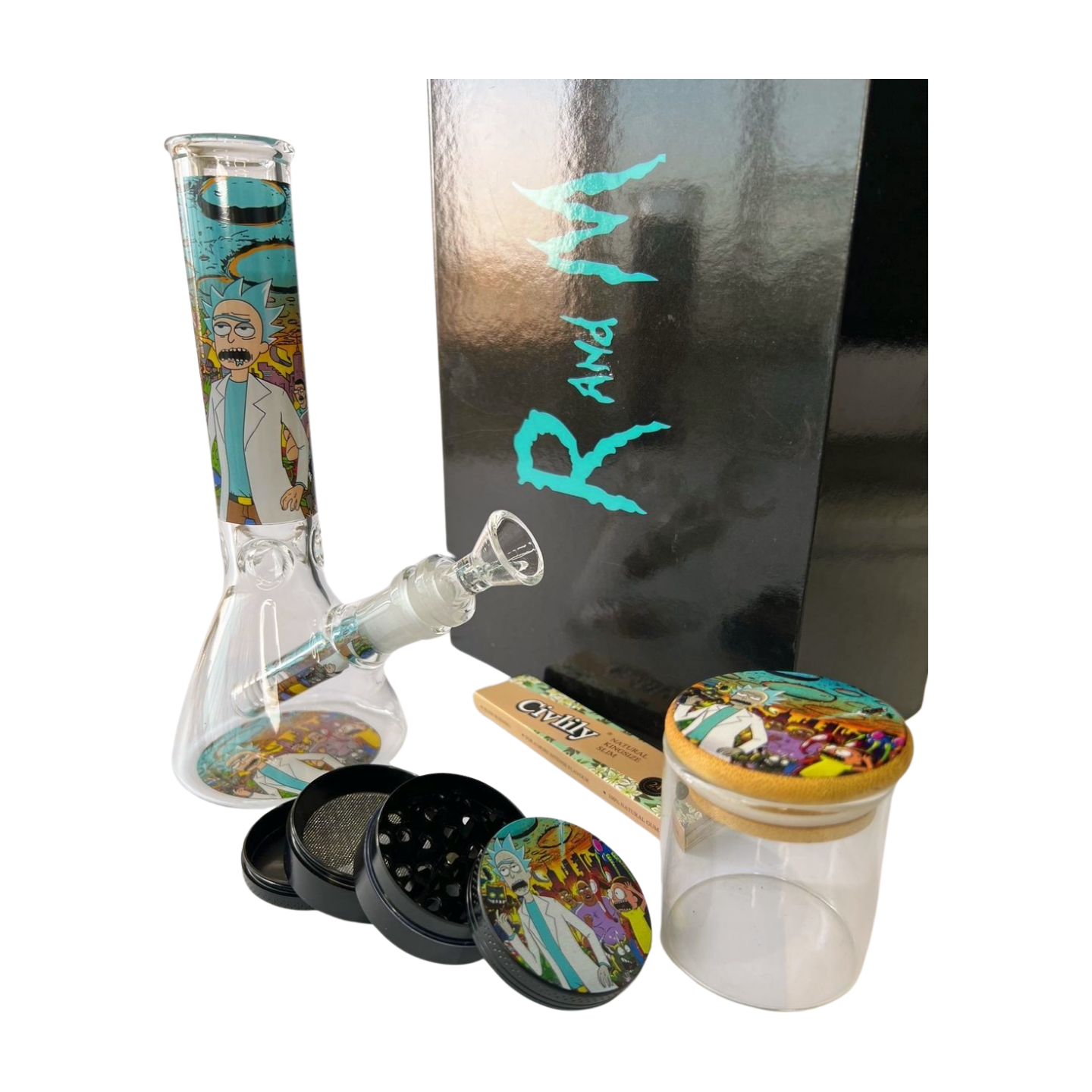 Rick & Morty 11" Glass Bong Kit - Bittchaser