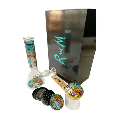 Rick & Morty 11" Glass Bong Kit - Bittchaser